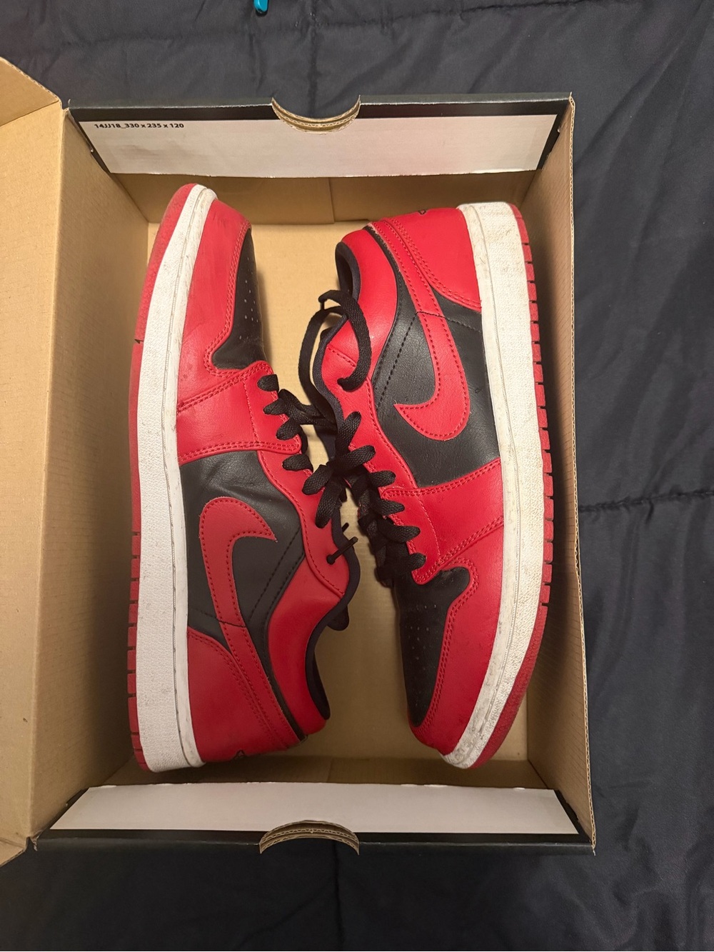 Jordan Low-Top Sneakers in Red and Black